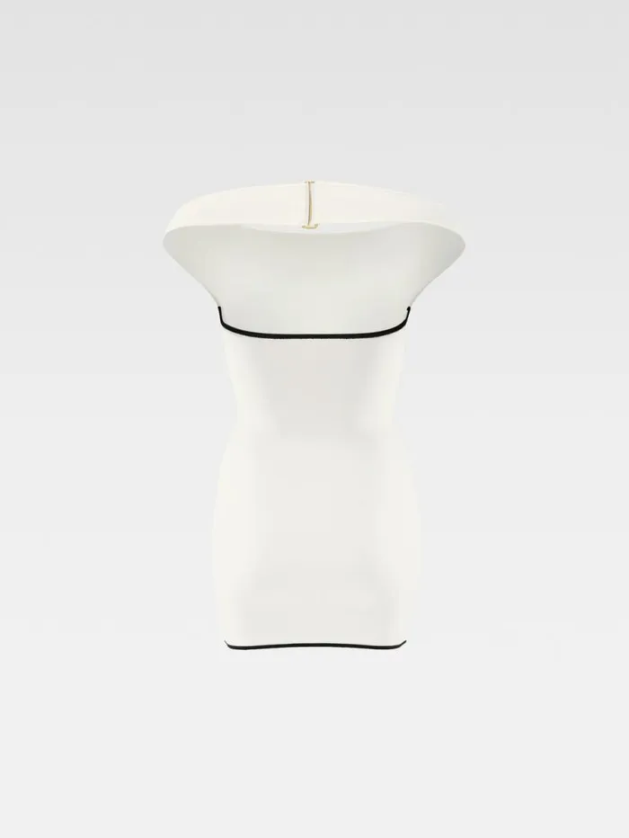 JACQUEMUS The Noiva Mini Knit Dress Offwhite Women Dresses and Skirts JACQUEMUS The Noiva Mini Knit Dress Offwhite Women Dresses and Skirts
