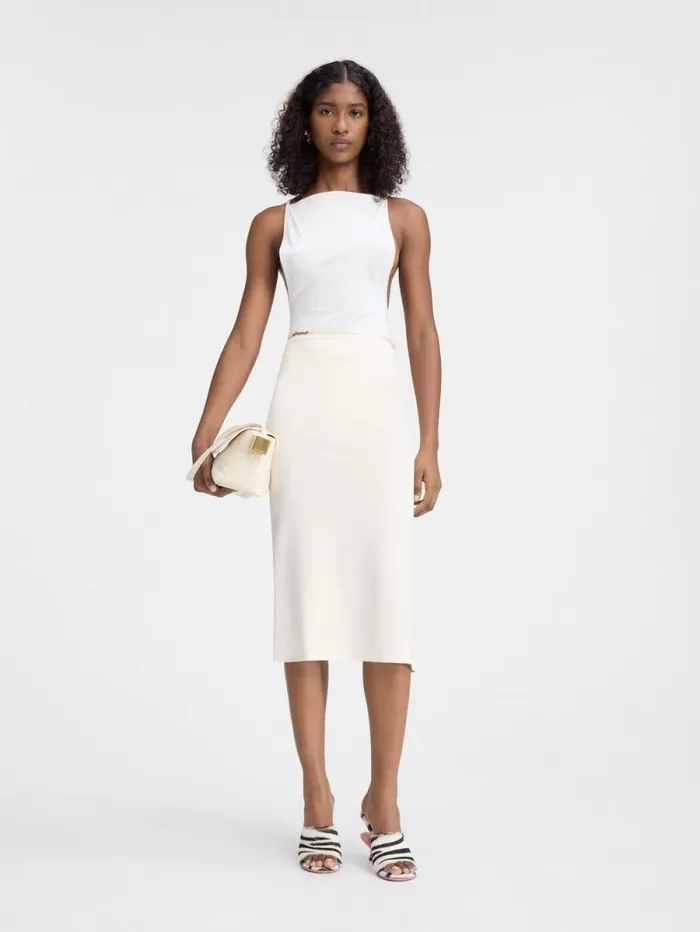 JACQUEMUS The Notte Skirt Offwhite Women Dresses and Skirts