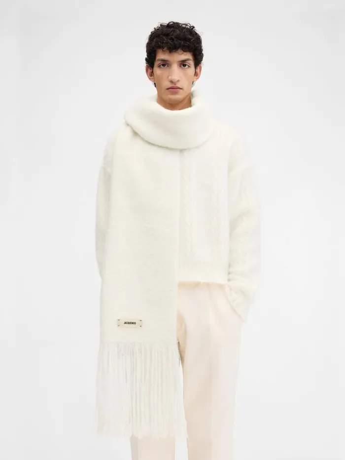 JACQUEMUS The Nuvola Scarf Offwhite WomenMen Scarves Beanies and Gloves JACQUEMUS The Nuvola Scarf Offwhite WomenMen Scarves Beanies and Gloves