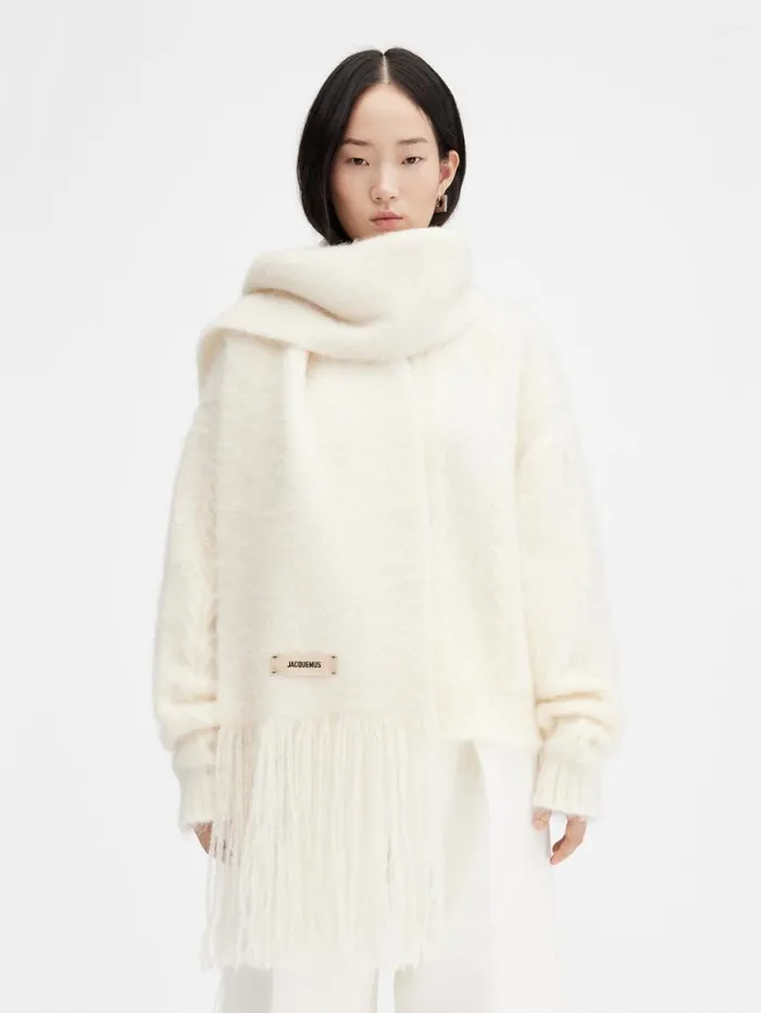 JACQUEMUS The Nuvola Scarf Offwhite WomenMen Scarves Beanies and Gloves JACQUEMUS The Nuvola Scarf Offwhite WomenMen Scarves Beanies and Gloves