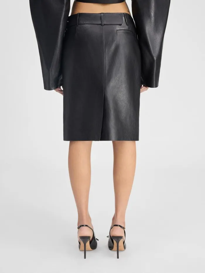 JACQUEMUS The Obra Leather Skirt Black Women Dresses and Skirts JACQUEMUS The Obra Leather Skirt Black Women Dresses and Skirts