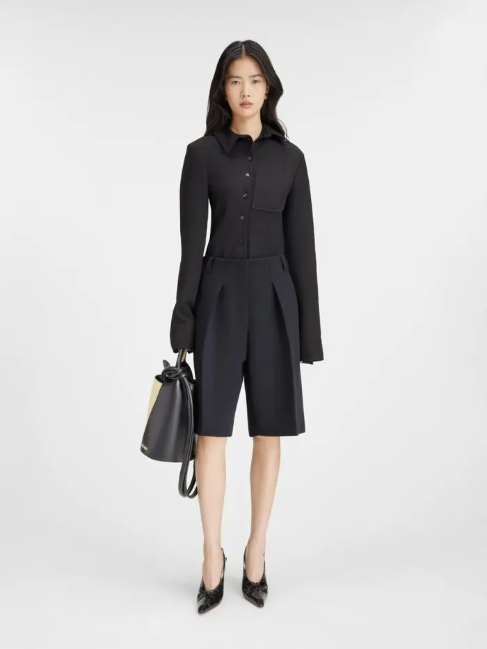 JACQUEMUS The Ovalo Bermuda Shorts Black Women Trousers and Shorts