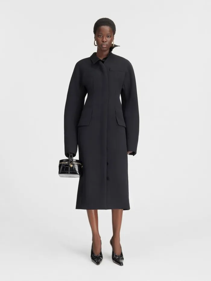 JACQUEMUS The Ovalo Coat Black Women Coats and Jackets