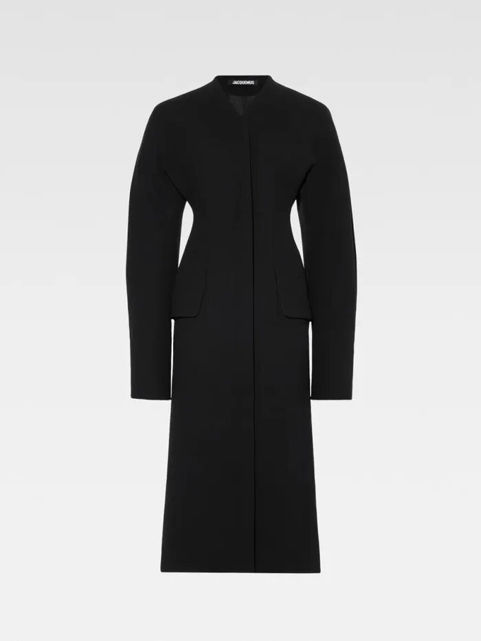 JACQUEMUS The Ovalo Coat Black Women Coats and Jackets JACQUEMUS The Ovalo Coat Black Women Coats and Jackets