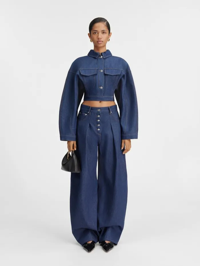 JACQUEMUS The Ovalo DeNmes Denim Pants Navybrown Women Denim