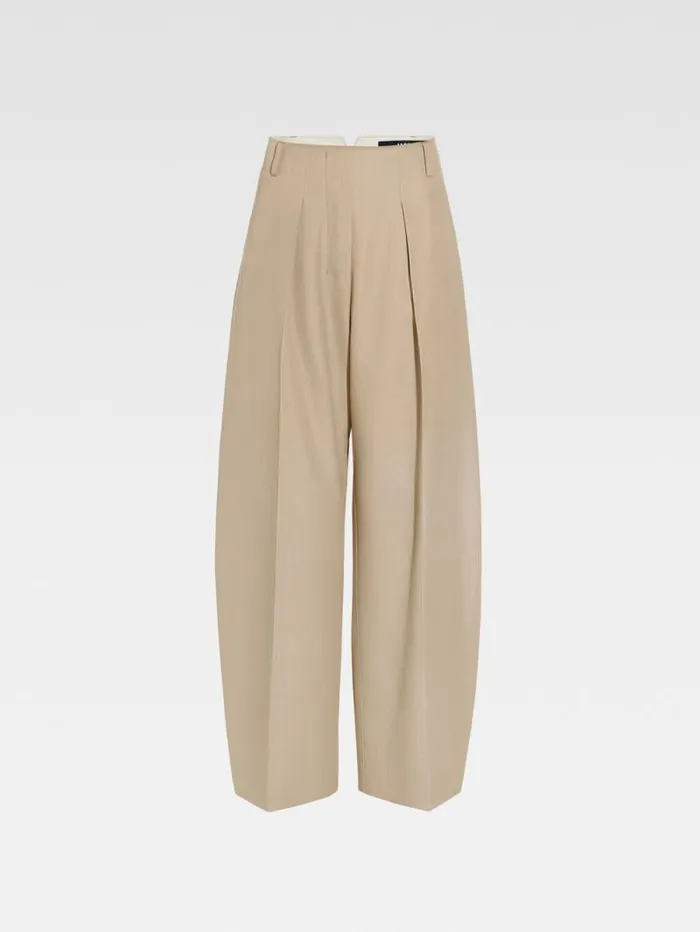 JACQUEMUS The Ovalo Pants Beige Women Suits JACQUEMUS The Ovalo Pants Beige Women Suits
