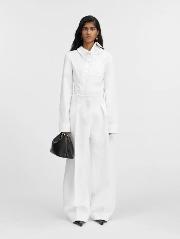 JACQUEMUS The Ovalo Pants White Women Suits