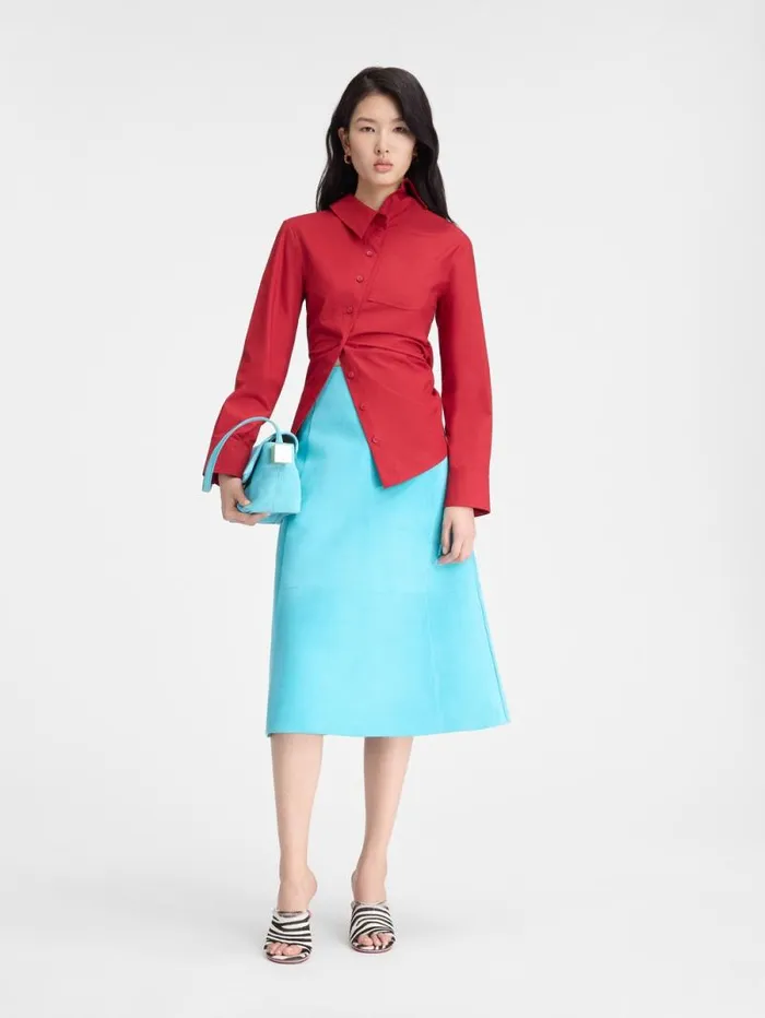 JACQUEMUS The Pablo Shirt Dark Red Women Tops and Shirts