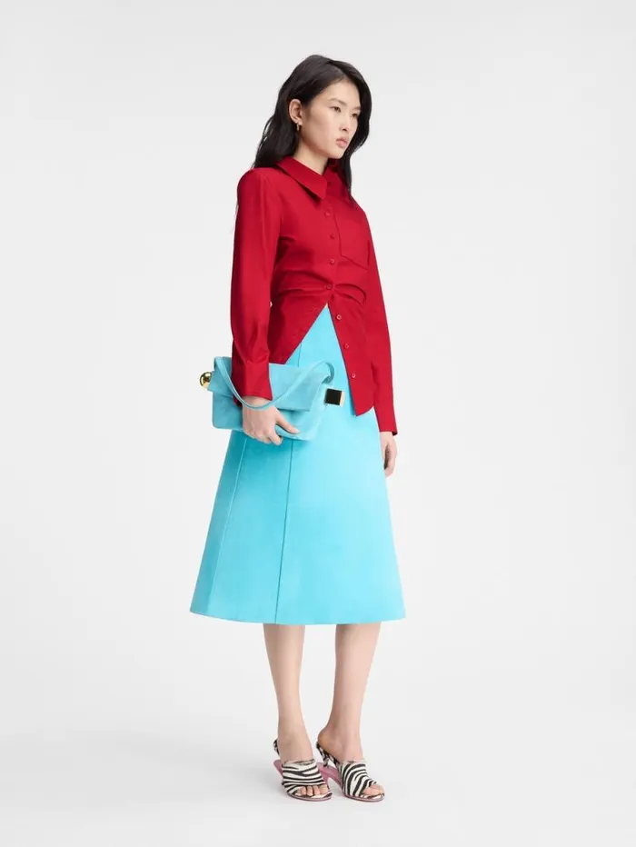 JACQUEMUS The Pablo Shirt Dark Red Women Tops and Shirts