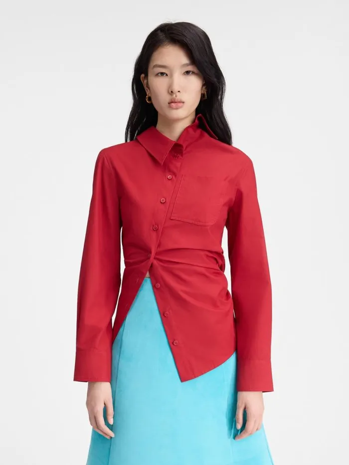JACQUEMUS The Pablo Shirt Dark Red Women Tops and Shirts