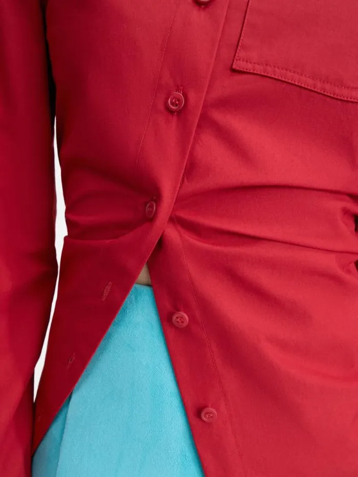 JACQUEMUS The Pablo Shirt Dark Red Women Tops and Shirts
