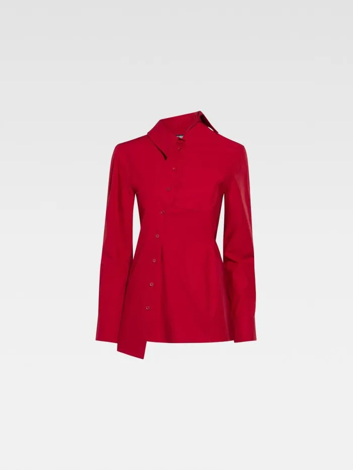 JACQUEMUS The Pablo Shirt Dark Red Women Tops and Shirts
