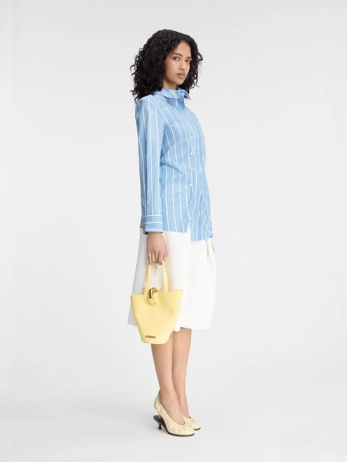 JACQUEMUS The Pablo Shirt Jacquard Bluewhite Women Tops and Shirts JACQUEMUS The Pablo Shirt Jacquard Bluewhite Women Tops and Shirts