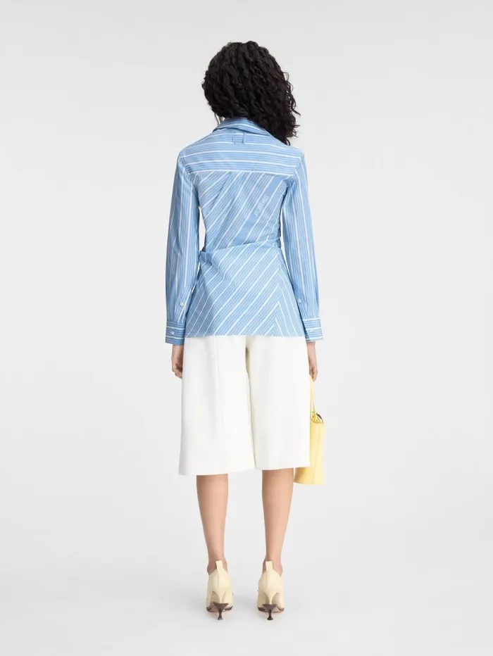 JACQUEMUS The Pablo Shirt Jacquard Bluewhite Women Tops and Shirts JACQUEMUS The Pablo Shirt Jacquard Bluewhite Women Tops and Shirts