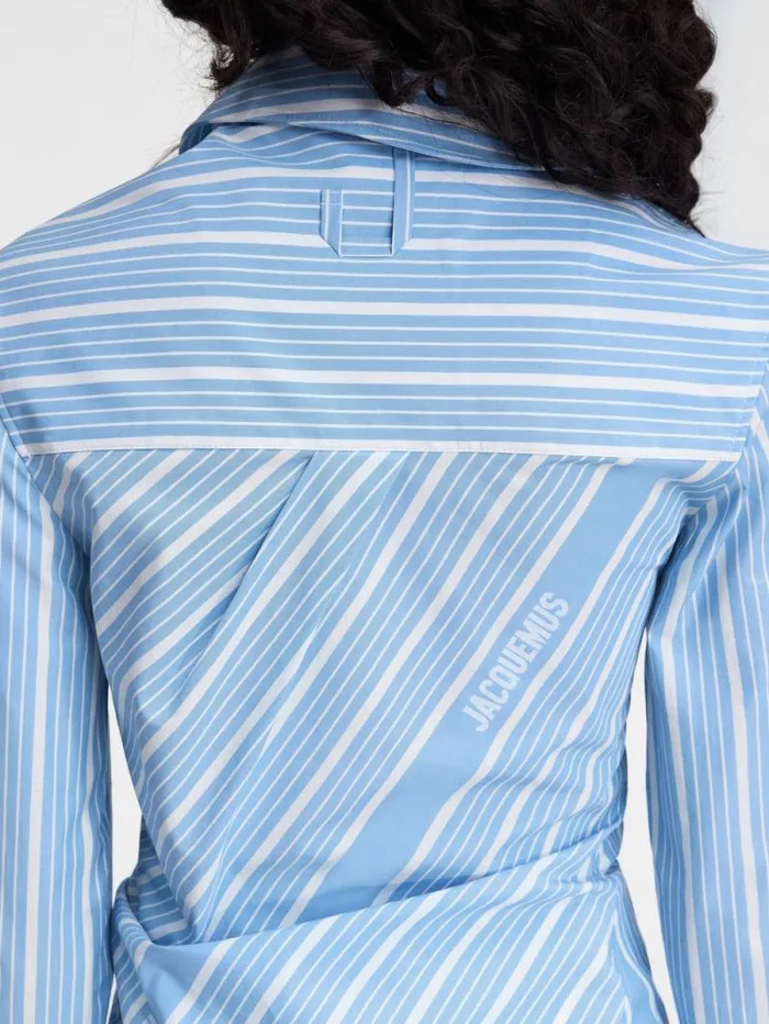 JACQUEMUS The Pablo Shirt Jacquard Bluewhite Women Tops and Shirts JACQUEMUS The Pablo Shirt Jacquard Bluewhite Women Tops and Shirts
