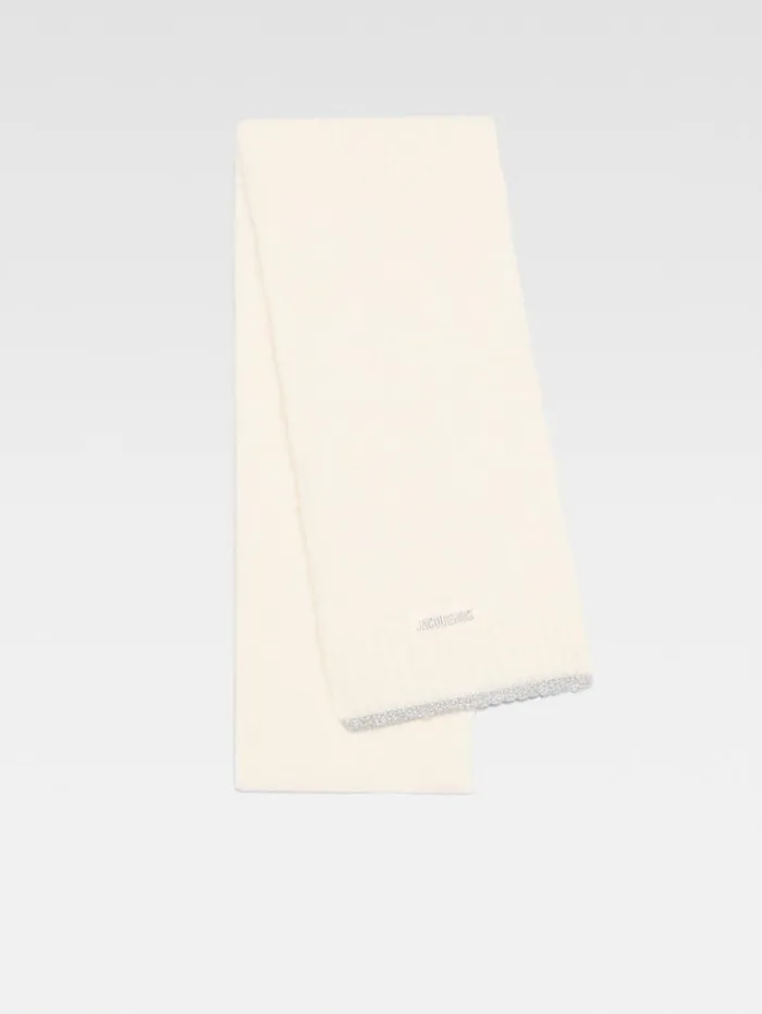 JACQUEMUS The Paoli Scarf Offwhite WomenMen Scarves Beanies and Gloves
