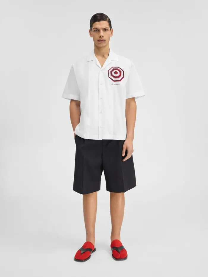 JACQUEMUS The Parasol Shirt Print Red Parasol Men Shirts