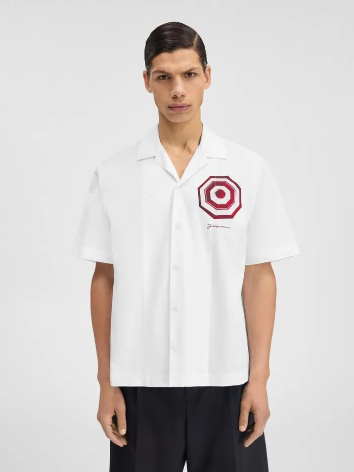 JACQUEMUS The Parasol Shirt Print Red Parasol Men Shirts
