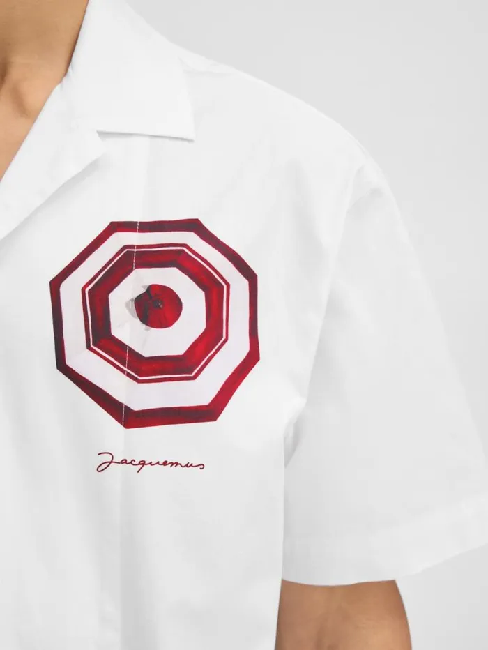 JACQUEMUS The Parasol Shirt Print Red Parasol Men Shirts
