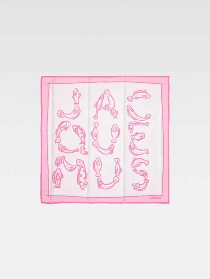 JACQUEMUS The Pesco Bandana Print Capri Fish Pink WomenMen Textile Accessories JACQUEMUS The Pesco Bandana Print Capri Fish Pink WomenMen Textile Accessories