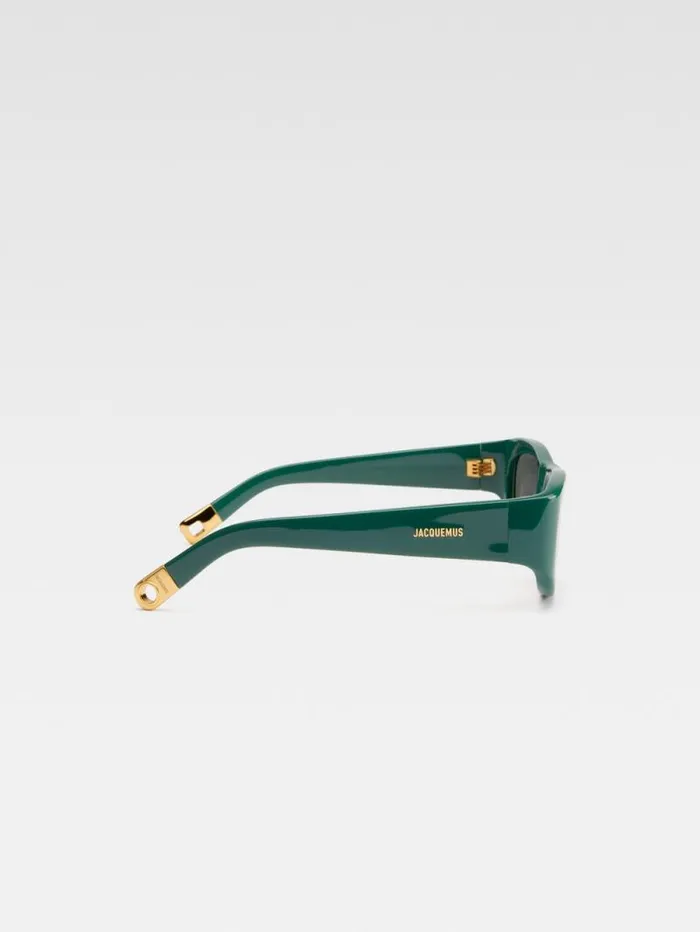JACQUEMUS The Pilota Sunglasses Dark Green WomenMen Sunglasses