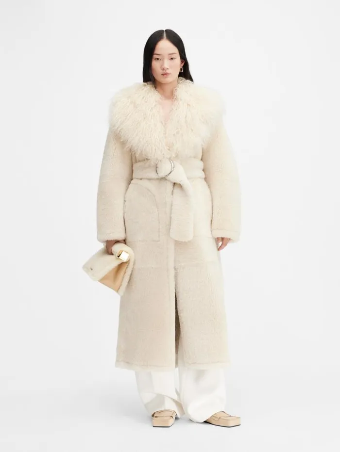 JACQUEMUS The Pilou Long Coat Offwhite Women Coats and Jackets