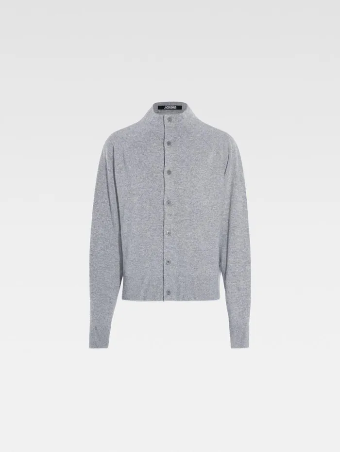 JACQUEMUS The Pitatto Cardigan Grey Women Knits JACQUEMUS The Pitatto Cardigan Grey Women Knits