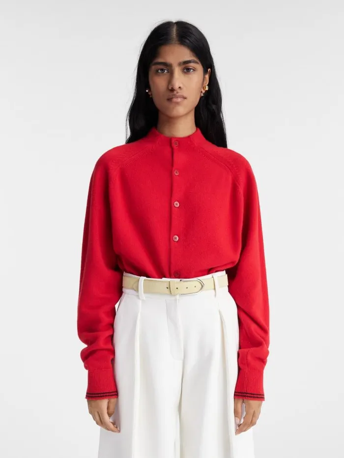 JACQUEMUS The Pitatto Cardigan Red Women Knits JACQUEMUS The Pitatto Cardigan Red Women Knits