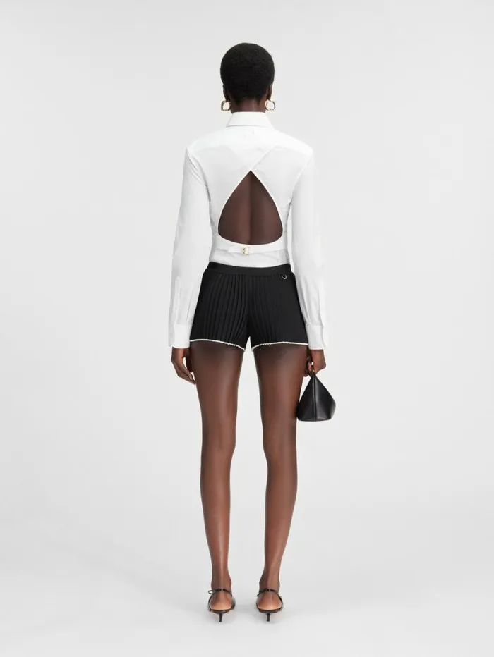 JACQUEMUS The Pleated Knit Shorts Black Women Trousers and Shorts JACQUEMUS The Pleated Knit Shorts Black Women Trousers and Shorts
