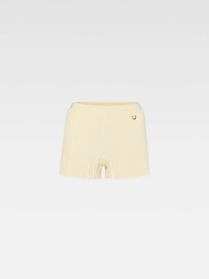 JACQUEMUS The Pleated Knit Shorts Light Yellow Women Trousers and Shorts JACQUEMUS The Pleated Knit Shorts Light Yellow Women Trousers and Shorts