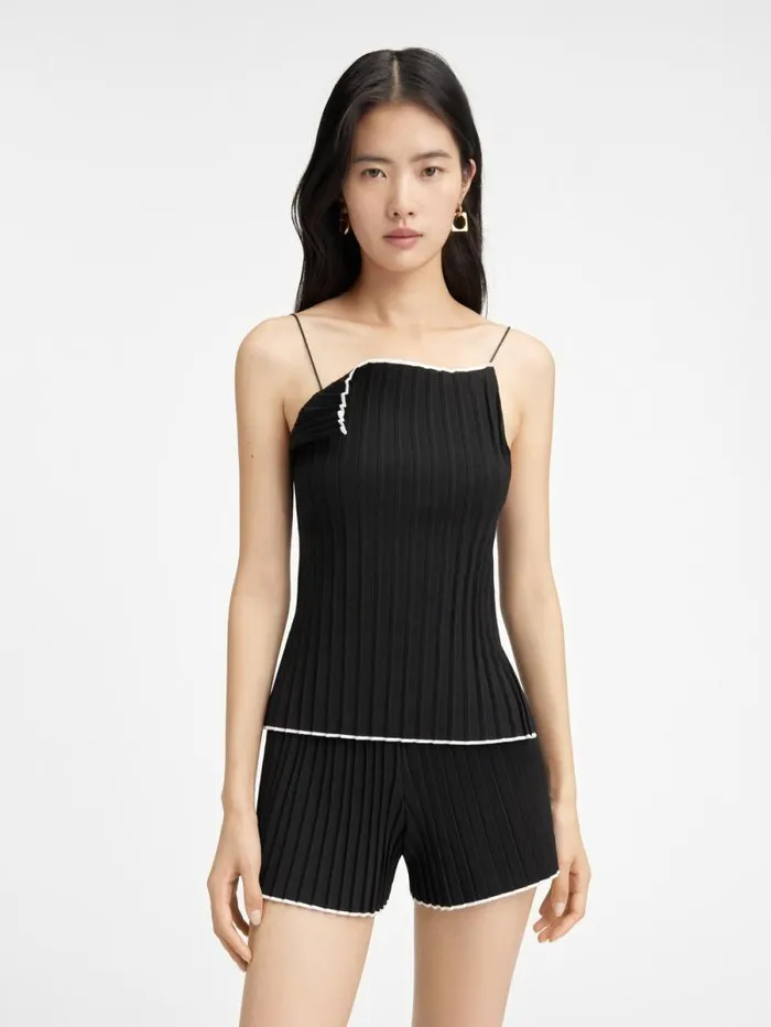 JACQUEMUS The Pleated Knit Top Black Women Tops and Shirts JACQUEMUS The Pleated Knit Top Black Women Tops and Shirts