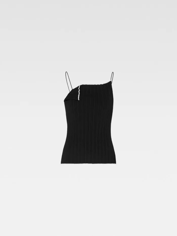 JACQUEMUS The Pleated Knit Top Black Women Tops and Shirts JACQUEMUS The Pleated Knit Top Black Women Tops and Shirts