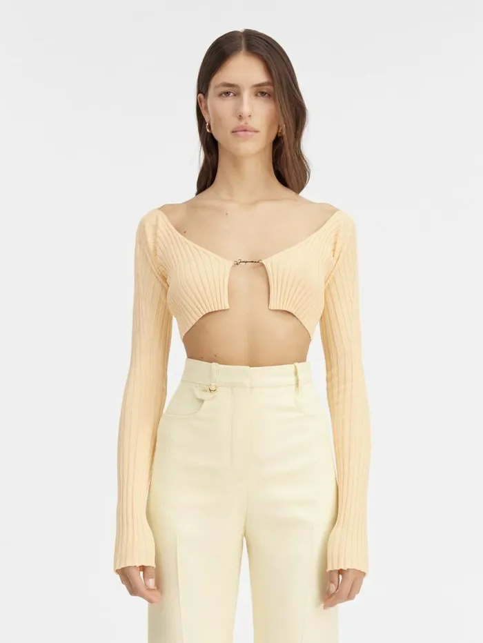 JACQUEMUS The Pral Knit Light Yellow Women Knits