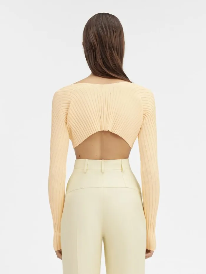 JACQUEMUS The Pral Knit Light Yellow Women Knits JACQUEMUS The Pral Knit Light Yellow Women Knits