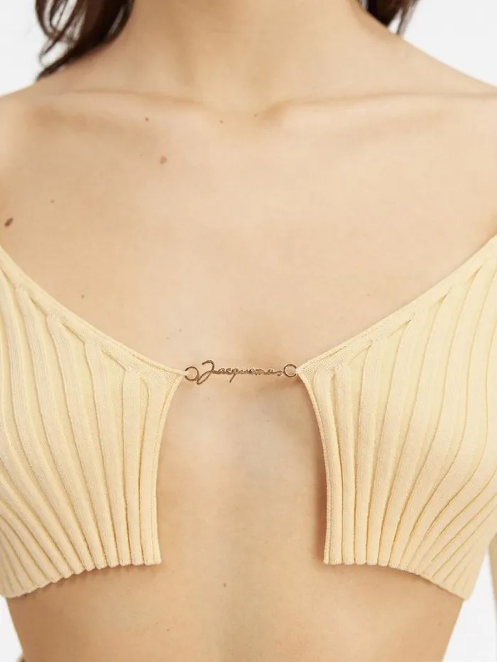 JACQUEMUS The Pral Knit Light Yellow Women Knits JACQUEMUS The Pral Knit Light Yellow Women Knits