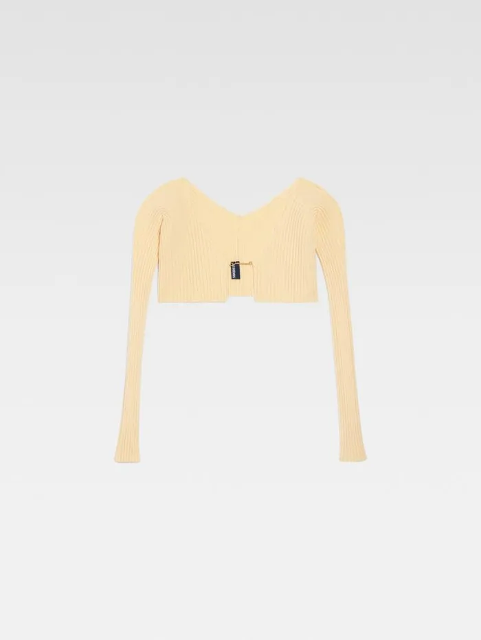 JACQUEMUS The Pral Knit Light Yellow Women Knits JACQUEMUS The Pral Knit Light Yellow Women Knits
