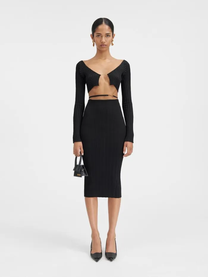 JACQUEMUS The Pral Skirt Black Women Dresses and Skirts