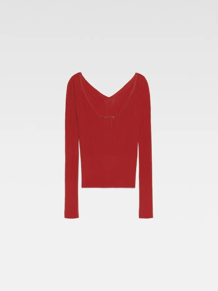 JACQUEMUS The Pral Top Dark Red Women Tops and Shirts JACQUEMUS The Pral Top Dark Red Women Tops and Shirts