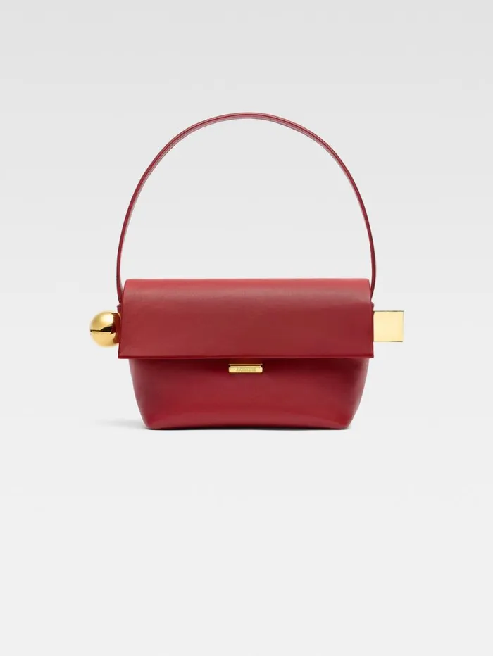 JACQUEMUS The Rond Carr Dark Red Women Shoulder Bags