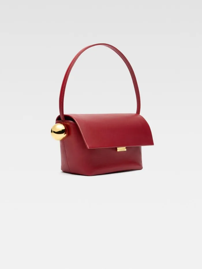 JACQUEMUS The Rond Carr Dark Red Women Shoulder Bags JACQUEMUS The Rond Carr Dark Red Women Shoulder Bags