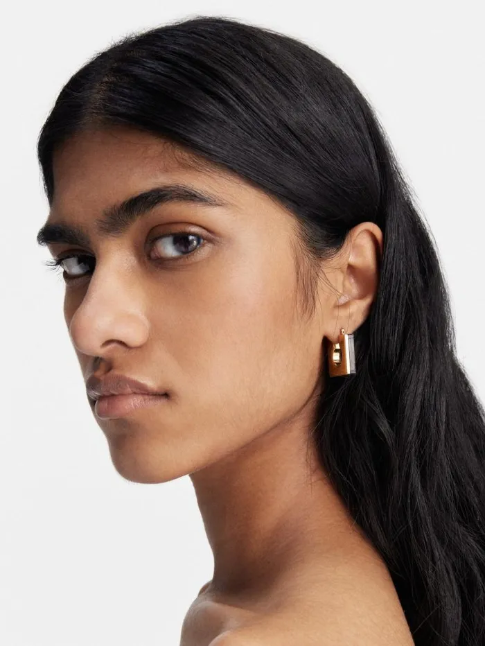 JACQUEMUS The Rond Carr Earrings Gold Brown Women Jewellery JACQUEMUS The Rond Carr Earrings Gold Brown Women Jewellery