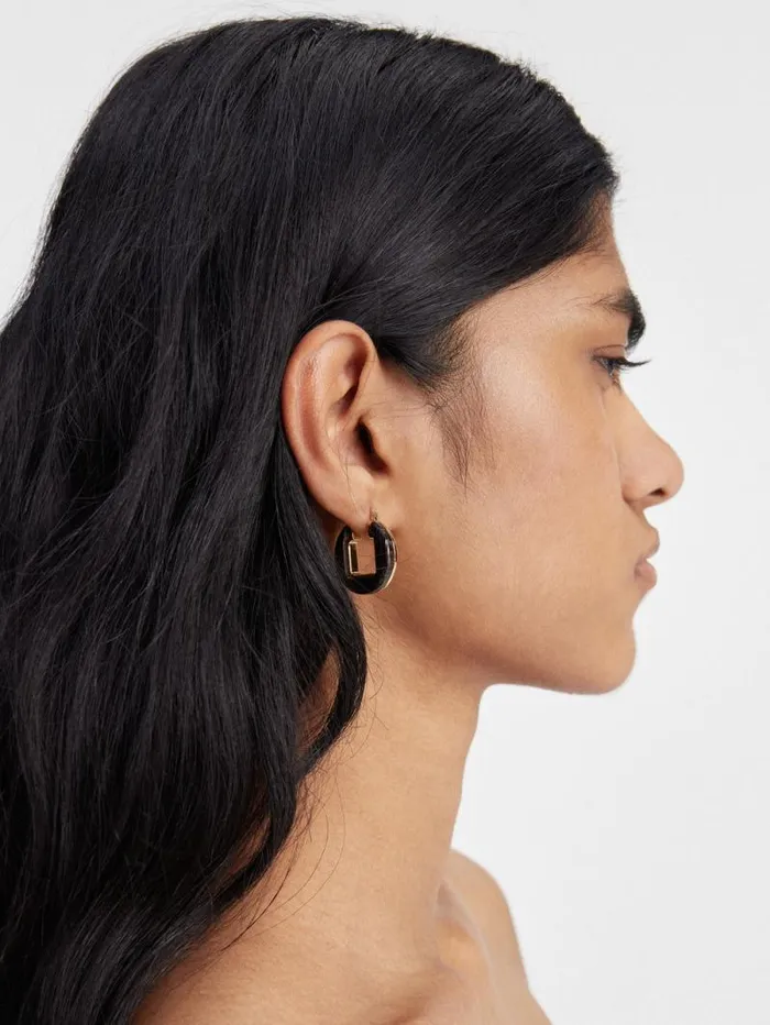 JACQUEMUS The Rond Carr Earrings Gold Brown Women Jewellery JACQUEMUS The Rond Carr Earrings Gold Brown Women Jewellery
