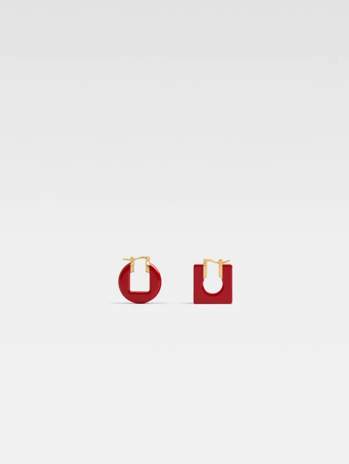 JACQUEMUS The Rond Carr Earrings Red Women Jewellery
