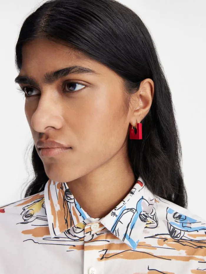 JACQUEMUS The Rond Carr Earrings Red Women Jewellery JACQUEMUS The Rond Carr Earrings Red Women Jewellery