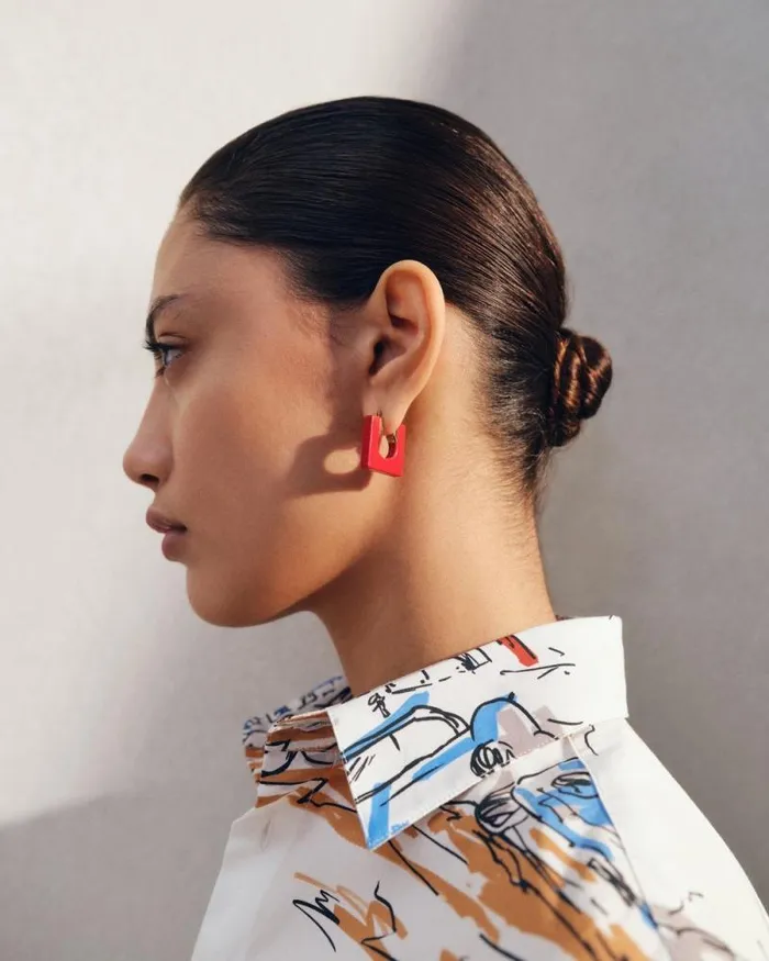 JACQUEMUS The Rond Carr Earrings Red Women Jewellery JACQUEMUS The Rond Carr Earrings Red Women Jewellery
