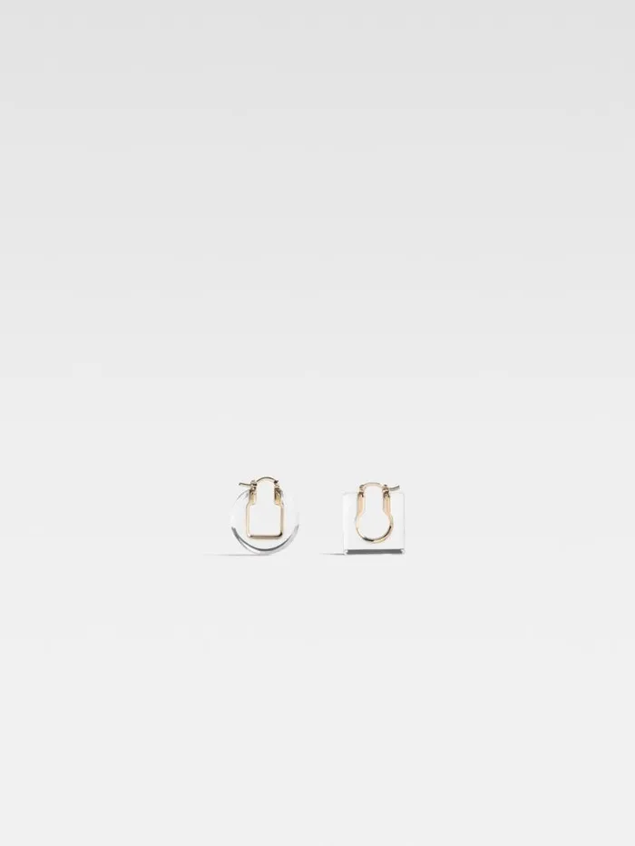 JACQUEMUS The Rond Carr Earrings Silvertransparent Women Jewellery