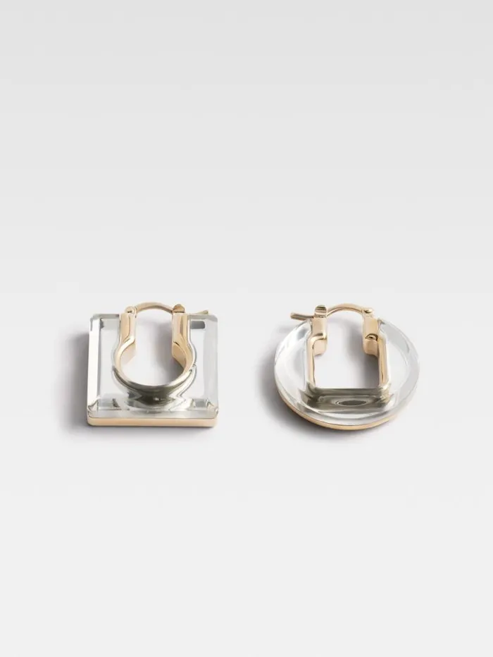JACQUEMUS The Rond Carr Earrings Silvertransparent Women Jewellery JACQUEMUS The Rond Carr Earrings Silvertransparent Women Jewellery