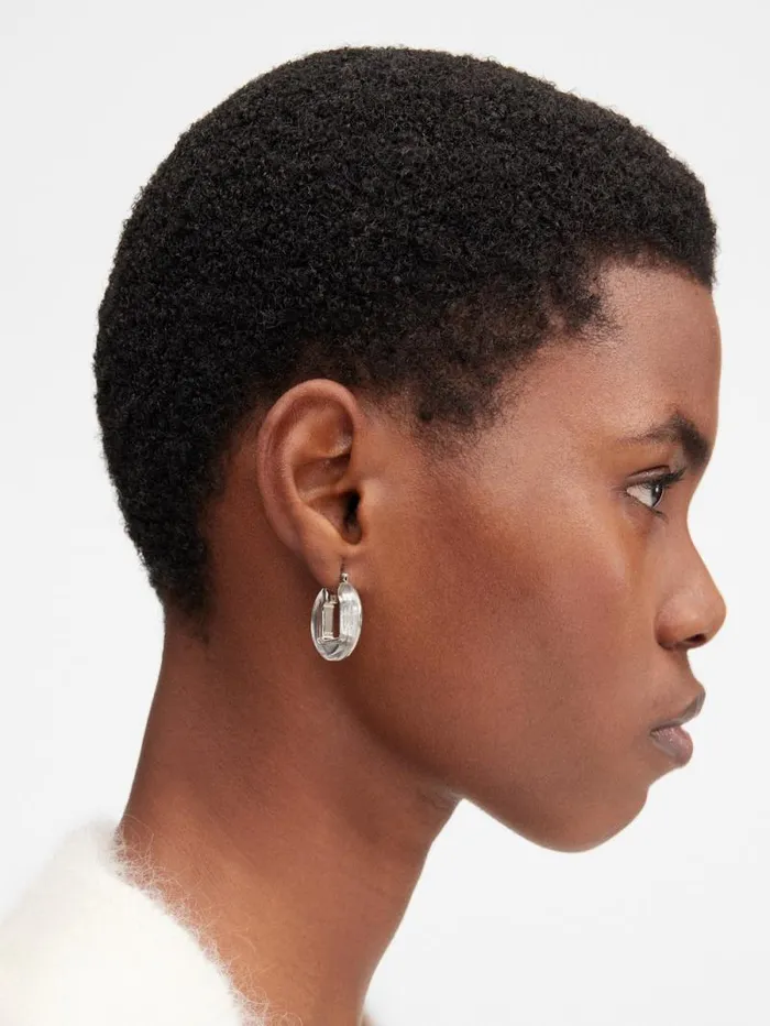 JACQUEMUS The Rond Carr Earrings Silvertransparent Women Jewellery JACQUEMUS The Rond Carr Earrings Silvertransparent Women Jewellery