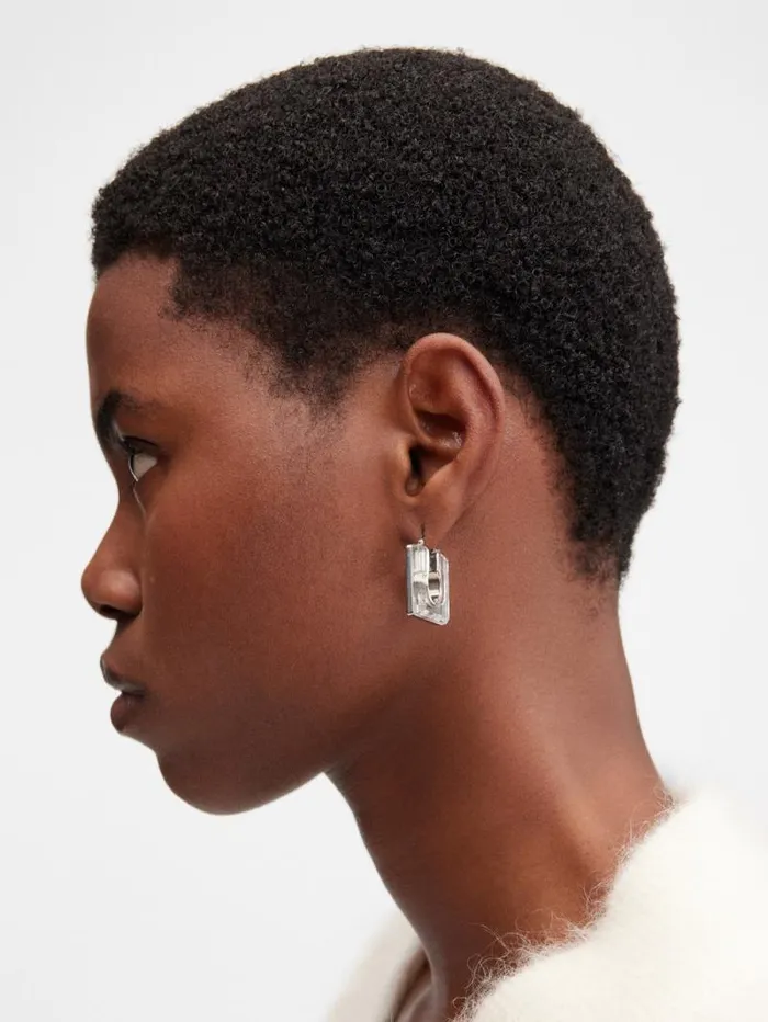 JACQUEMUS The Rond Carr Earrings Silvertransparent Women Jewellery JACQUEMUS The Rond Carr Earrings Silvertransparent Women Jewellery