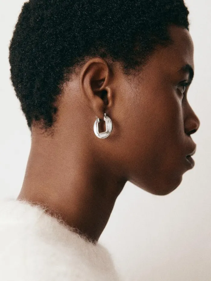 JACQUEMUS The Rond Carr Earrings Silvertransparent Women Jewellery JACQUEMUS The Rond Carr Earrings Silvertransparent Women Jewellery